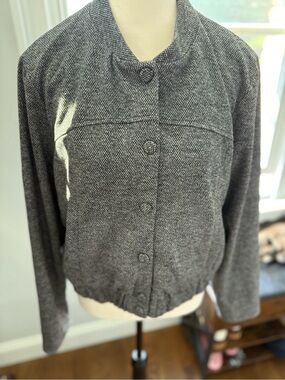 Autres Filles Classic Grey Tweed Bomber Jacket -Size Large